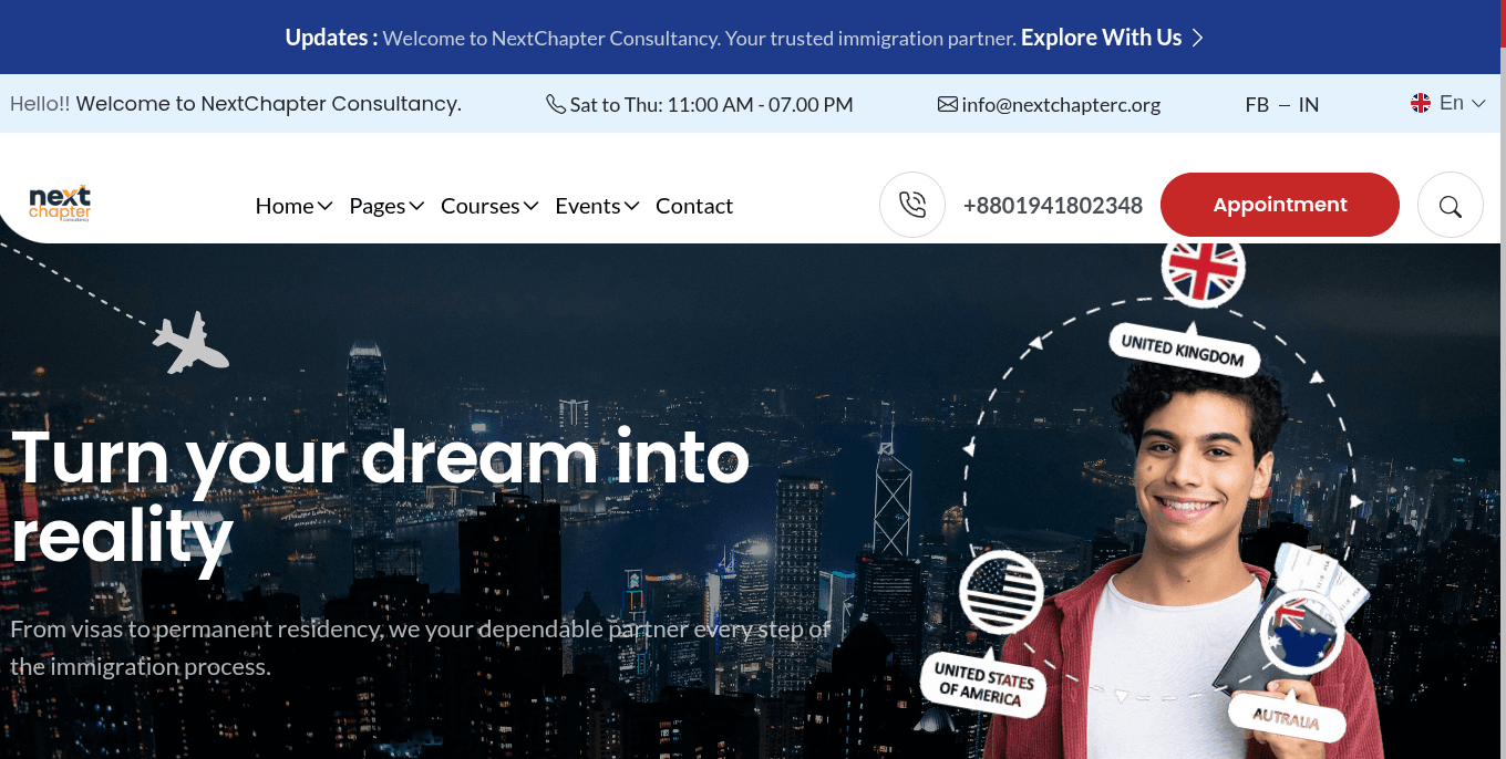Next Chapter Consultency Full Website in Laravel