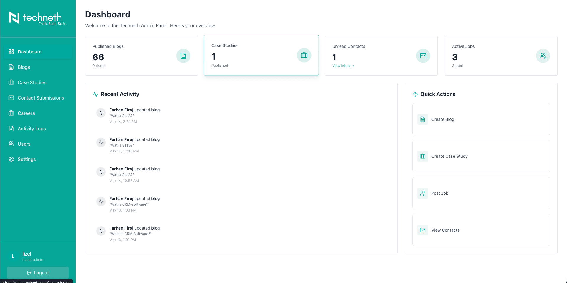 Techneth Website Backend — project preview